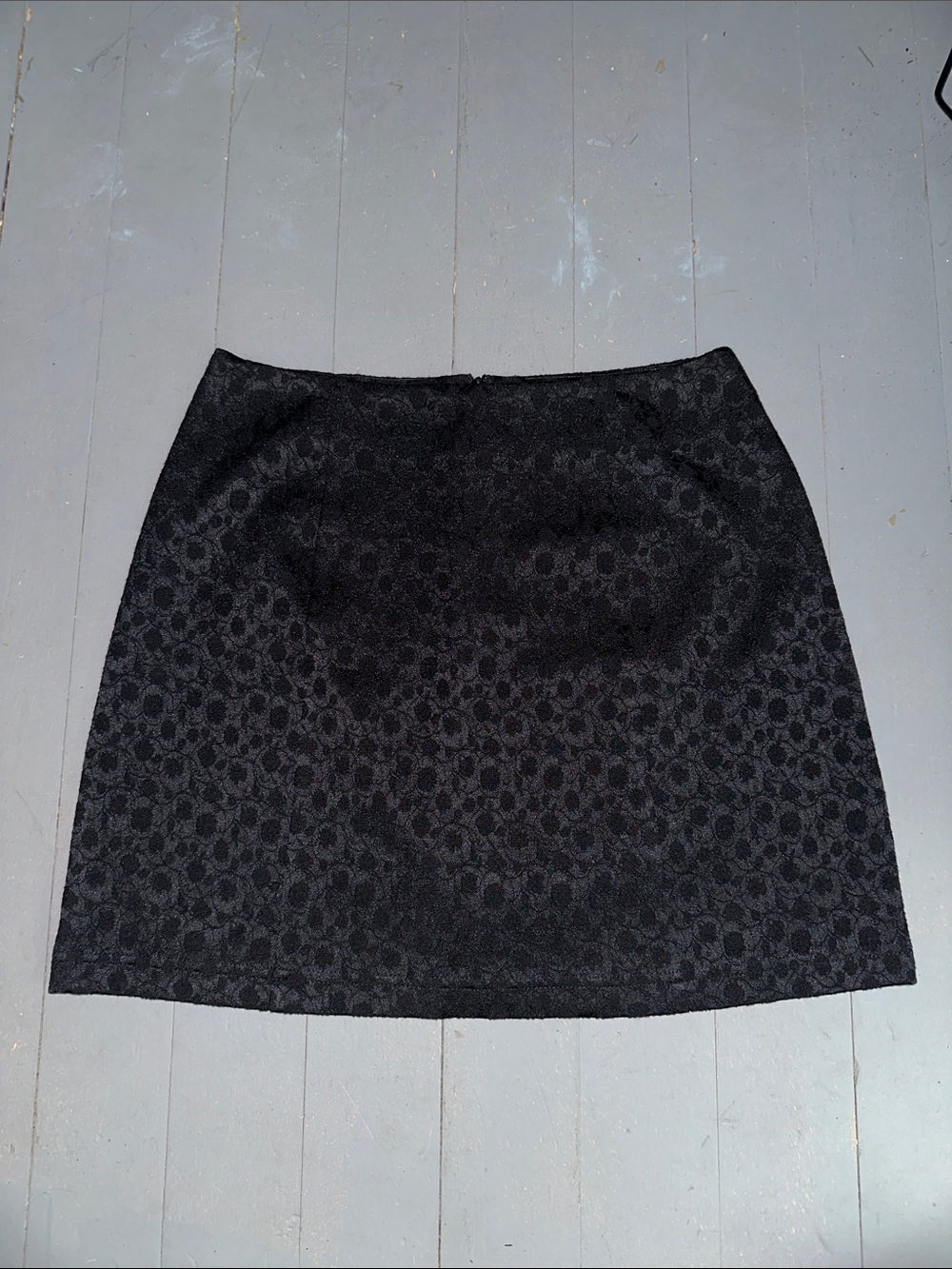 Express Sz 5/6 Classic Black Jacquard A-Line Skirt Marque Déposée